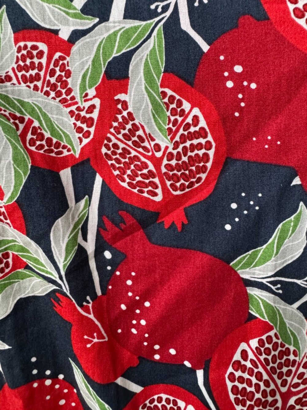 ModCloth Button Front Pomegranate Print Short Sleeve Fit & Flare - Women's 6 - Picture 4 of 11